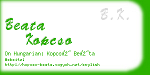 beata kopcso business card